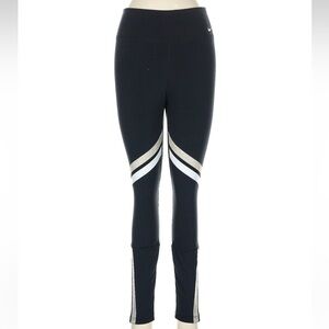 Nike active pants leggings gold shimmer stripes